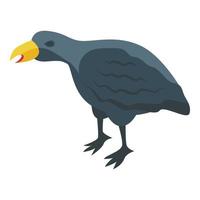 Raven bird icon isometric vector. Crow flight vector