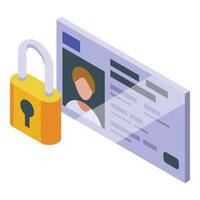 Safe license document icon isometric vector. Paper approve vector