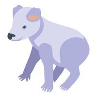 icono de koala blanco vector isométrico. oso lindo