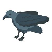 Kid raven icon isometric vector. Crow bird vector