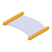 Board scroll icon isometric vector. Chinese roll vector