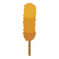 Meal corn dog icon isometric vector. Hot food vector