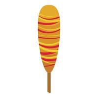 Ketchup corn dog icon isometric vector. Hot food vector