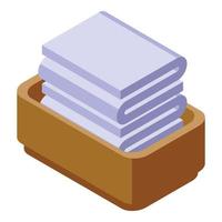 Towel stack icon isometric vector. Fabric cloth vector