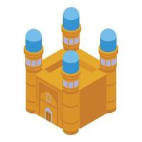 Uzbekistan mosque icon isometric vector. Tashkent architecture vector