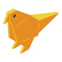Parrot origami icon isometric vector. Paper animal vector