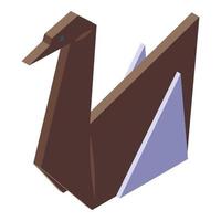 Swag origami icon isometric vector. Paper bird vector