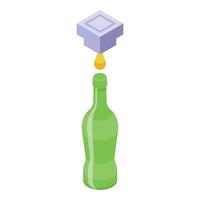 Bottle production icon isometric vector. Glass factory vector