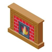 Modern furnace icon isometric vector. House fire vector