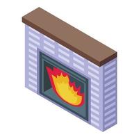 Construction furnace icon isometric vector. Fire house vector