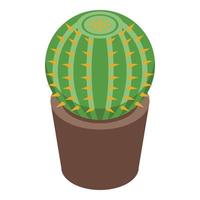 Cactus pot icon isometric vector. Desert tent vector