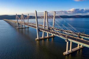 The New Tappan Zee Bridge spanning the Hudson River in New York. photo