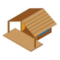 Glamping icon isometric vector. Nature tent vector