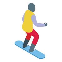 vector isométrico del icono de la escuela de snowboard. deporte de nieve