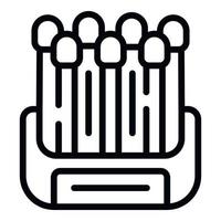 Cotton swab box icon outline vector. Ear plastic stick vector