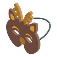 Deer mask icon isometric vector. Cute face vector