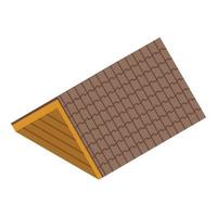 icono de techo de tejas de madera vector isométrico. reparación de la casa