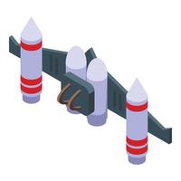 Model jetpack icon isometric vector. Fire jet vector