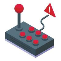 icono de error de joystick vector isométrico. conexión perdida