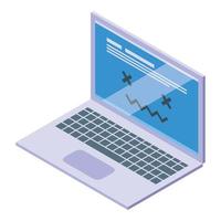 Laptop error icon isometric vector. Lost internet vector