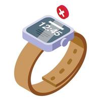 smartwatch perdió el icono de conexión vector isométrico. error de internet