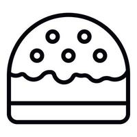 Sweet panettone icon outline vector. Cake food vector