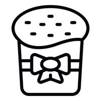 Ribbon panettone icon outline vector. Cake slice vector