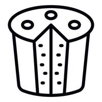vector de contorno de icono de panettone para hornear. pastel de comida