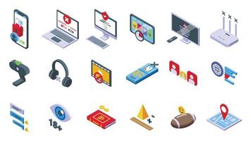 Parental control icons set isometric vector. Family app vector