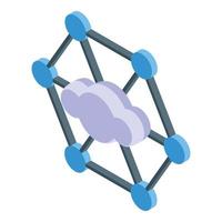 vector isométrico del icono de la aplicación en la nube. verificación de controles