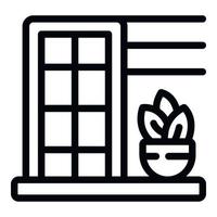 Eco house plant icon outline vector. Summer home vector