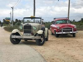 Casilda, Cuba - Jan 12, 2017 -  Classic cars, running as taxis in Casilda, Cuba. photo