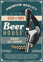 cartel retro de la tradición de la cervecería o de la cervecería artesanal vector