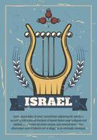 Israel King David harp or lyre musical instrument vector