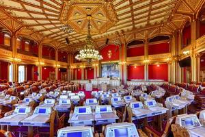 Oslo, Norway - February 27 2016 -  Interior of the Storting buildingis the seat of the Storting, the parliament of Norway, located in central Oslo. photo