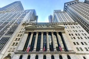 New York City - June 29, 2016 -  The historic New York Stock Exchange on Wall Street, one of the largest stock exchanges in the world. photo