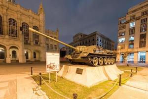 Havana, Cuba - January 8, 2017 -  Soviet tank in front of the Museum of the Revolution in Havana. The palace was the headquarters of the Cuban government for 40 years. photo