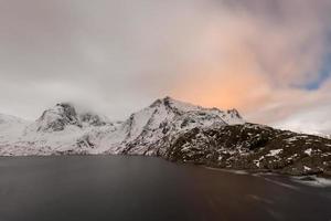 Winter time in Djupfjorden in Reine, Lofoten Islands, Norway. photo