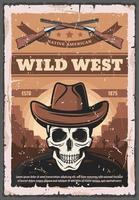 American Wild West, skull and rifles vector