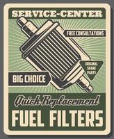 Car fuel filters replacement service vector
