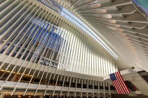 New York, USA - April 16, 2016 -  The Oculus in the World Trade Center Transportation Hub for the PATH in New York City. It is located between 2 World Trade Center and 3 World Trade Center photo