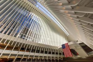 New York, USA - April 16, 2016 -  The Oculus in the World Trade Center Transportation Hub for the PATH in New York City. It is located between 2 World Trade Center and 3 World Trade Center photo