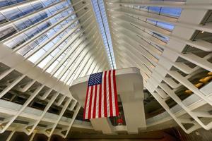 New York, USA - April 16, 2016 -  The Oculus in the World Trade Center Transportation Hub for the PATH in New York City. It is located between 2 World Trade Center and 3 World Trade Center photo