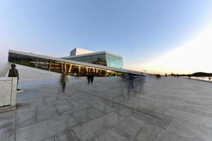 Oslo, Norway - February 27, 2016 -  The Oslo Opera House, home of The Norwegian National Opera and Ballet and the national opera theatre. It is situated in the Bjorvika neighborhood of central Oslo. photo