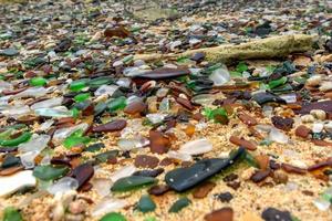 Seaglass Beach in Bermuda consisting of worn recycled glass bottles. photo