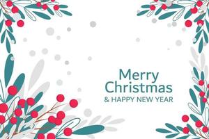 Merry Christmas and Happy New Year greeting card vector