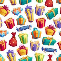 Gift boxes or presents with bow seamless pattern vector