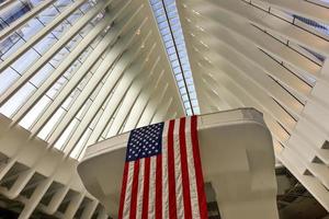 New York, USA - April 16, 2016 -  The Oculus in the World Trade Center Transportation Hub for the PATH in New York City. It is located between 2 World Trade Center and 3 World Trade Center photo