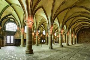 Beautiful Mont Saint-Michel cathedral on the island, Normandy, Northern France, Europe, 2022 photo