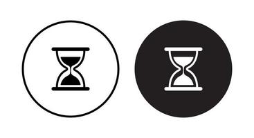 Hourglass icon vector isolated on circle background